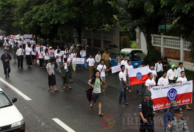 Rakhine protest in Yangon