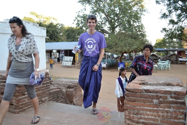 Foreigner in a longyi