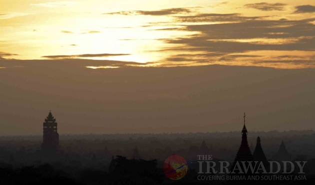 The view of famous Bagan pagoda in Mandalay.