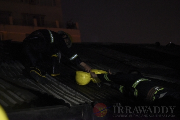 Fire outbreak in downtown Rangoon Fire outbreak in downtown Rangoon