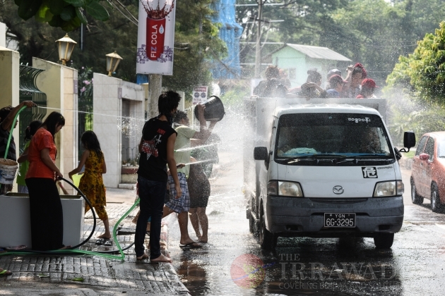 Thingyan Water Festival in Rangoon 2015