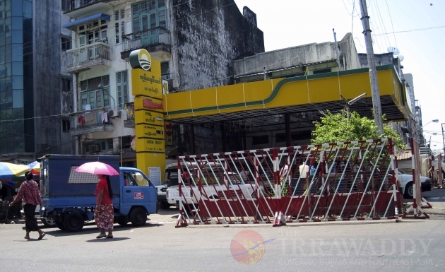 The gas station in Rangoon, Burma.