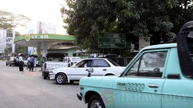 The gas station in Rangoon, Burma.