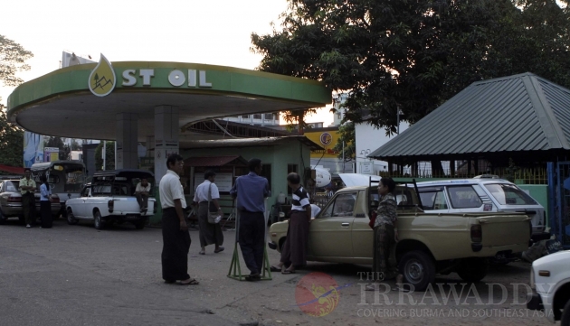 The gas station in Rangoon, Burma.