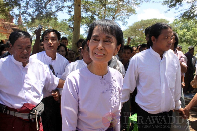 First Myanmar democracy leader Aung San Suu Kyi go to mount Popa and views around the mountain.