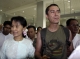 Burma pro-democracy leader Aung San Suu Kyi reunites her son Kim Aris for the first time in ten years at the Yangon  international airport.