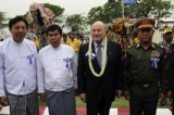 The chief of FIFA Seep Blatter, opened the football academy in Mandalay, Burma.