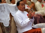 Burma’s Vice-President Thiha Thura Tin Aung Myint Oo attends the ceremony 20th Annual Meeting of the Union of Burma Federation of Chambers of Commerce and Industry in Nayphitaw, the capital in Burma.