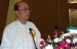 20-05-05 Burmese President Thein Sein delivers opening speech at a workshop on &quot;Rural Development and Poverty Alleviation&quot; in Naypyitaw, Burma.