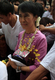 19-06-11 - PHOTO:- Irrawaddy Supporters of Burma pro-democracy leader Aung San Suu Kyi gather to celebrate her 66th birthday at the headquarters of National League for Democracy party in Rangoon, Burma.