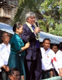 Andrew John Bower Mitchell,secretary of state for international development of Britain and Daw Aung San Suu Kyi visit   Mother's Home Free Education Center and in evening he visit Tauk-Kyaunk war cemetery and hold brief press conference.