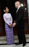 William Hague, Britain’s Foreign Secretary, meets  Aung San Suu Kyi.