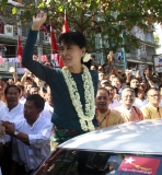 Aung San Suu Kyi at NLD Mingalartaungnyunt Branch office Opening event