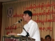 Daw Suu attends a ceremony to marking 24th Anniversary of memorable for members of 88 generation students group at Shwe Hnin Si restaurant on Tuesday, March.13, 2012, in Yangon, Myanmar.