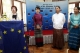 Myanmar pro-democracy icon Aung San Suu Kyi, European Union foreign policy chief Catherine Ashton, U Myint Swe, Yangon Divisional Minister, and Daw Yin Yin Myint from Ministry of Foreign Affair attend the opening ceremony of European Union Office on Saturday, April.28, 2012, in Yangon, Myanmar.