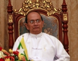 May.27, 2012, - PHOTO - Irrawaddy Myanmar President Thein Sein attends the signing ceremony of a Memorandum of Understanding (MoU) during meeting with Indian Prime Minister Dr.Manmonhan Singh, (not in photo), at presidential house in Naypyitaw, Myanmar.