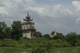 Earthquake-tilted watchtower in Inwa. (Photo - tezahlaing/The Irrawaddy)