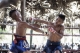 In traditional Burmese boxing, called Letwei, fighters don’t wear any protective gloves, February 2015. (Photo: Timo Jaworr / The Irrawaddy)