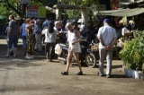 Foreigners seen near souvenir shops. (Photo - teza hlaing / The Irrawaddy)