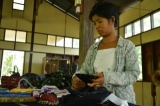 A former leprosy patient working at tailoring shop funded by Japan as part of rehabilitation of leprosy patients and their families. (Photo - teza hlaing / The Irrawaddy)
