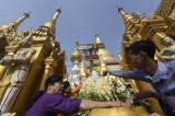 May 2nd is Kason Full Moon Day, a day of religious significance, on Burmese lunar calendar and annually the ceremony to pour water on Boa tree is held on this day. Buddhist devotees poured water on Boa tree at Shwe Dagon Pagoda on Kason Full Mon Day in Rangoon. (Photo: Sai Zaw/The Irrawaddy)