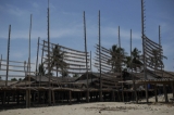 Fish-drying stands at at Andin fishing village (Photo: Tin Htet Paing / The Irrawaddy)