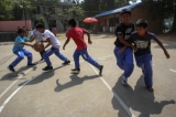 Schoolchildren play at a Panghsang school. (Photo: JPaing / The Irrawaddy)