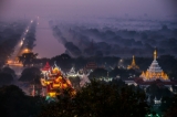 Located to the northeast of the old city’s moat, Mandalay Hill is a famous viewpoint for those hoping to capture daybreak over Burma’s last royal capital, January 13, 2016. (Photo: Zaw Zaw / The Irrawaddy)