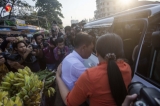 A police whistleblower who testified in court last year that two reporters for the Reuters news agency had been entrapped by police was released today after serving his prison term. Police Captain Moe Yan Naing was sentenced to one year for violating the police discipline law with his testimony. ( Photo: Aung Kyaw Htet / The Irrawaddy)