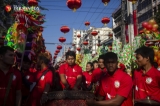Chinese Lunar New Year 2019 was marked in downtown Yangon on Tuesday morning with speeches by Yangon Chief Minister Phyo Min Thein and the Chinese Ambassador to Myanmar Mr. Hong Liang. The beginning of the Year of the Pig is being celebrated in Yangon with a lineup of traditional lion dance performances, lively music and Chinese street decorations. (Photo: Aung Kyaw Htet / The Irrawaddy)