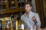 Sawbwa coffee co-founder Jason Brown explains to The Irrawaddy Reporter about his business at Sawbwa coffee headquarter on January 24, 2019. Sawbwa is a startup coffee company focusing on sourcing and selling the highest quality of coffee. Sawbwa coffee was launched its business by two british men at early 2017.  Photo - Htet Wai/ Irrawaddy
