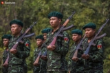 Shanni Nationalities Army held on a graduation ceremony that basic military and political course in camp of No. 753, Homalin Township, Sagaing Region on Feb 16, 2019.  Photo - Htet Wai/ Irrawaddy