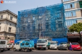 A heritage building at the corner of 38th and Konethal street is being demolished on March 10, 2019.  Photo -  Htet Wai/ Irrawaddy