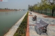 Sidewalks are being renovated on 66th Street by the moat, one of the landmarks in Mandalay. Zaw Zaw/The Irrawaddy