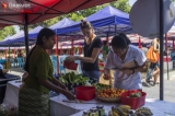 Yangon Organic Market is seen on April 27, 2019. This market is named 'Yangon Farmer Market&quot; and opens ever Saturdays at Kandawgyi.  Photo - Htet Wai/ Irrawaddy