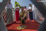 Government delegates from Myanmar and Japan attend to the hospital ground-breaking ceremony,which will be built by the fund of JICA, at the corner of Pyay and Min Ye Kyaw Swa road on April 28, 2019.  Photo - Htet Wai/ Irrawaddy