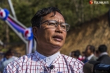 Naing Aung Ma Ngay, Member of the central committee of New Mon State Party is seen on January 31, 2019 at 70th years founding anniversary of KNU, Karen State.  Photo - Htet Wai/ Irrawaddy