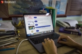 People looking at their computers at work are seen on June 2, 2020.  Photo - Htet Wai/ Irrawaddy