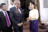 Burma Pro-Democracy leader Aung San Suu Kyi met Mr Vijay Nambiar, Chief of staff for U.N. Secretary-General Ban Ki-Moon at her house in Rangoon, Burma.
