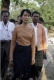 Aung San Suu Kyi arrives to pay respects the tomb of her mather, Daw Khin Kyin in Rangoon, Burma.