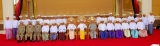Burma new cabinet sit on chairs as they pose for photo at the parliament in Naypyidaw, Burma.