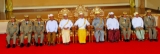Burma's National Defence and Security Council led by President Thein Sein (Centre) as they pose for photo at the parliament in Naypyidaw, Burma.