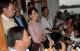 Burma pro-democracy leader Aung San Suu Kyi, speaks to journalists after meeting with Mr.Joseph Y. Yun (right), Deputy Assistant Secretary of State for East Asian and Pacific Affairs after meeting at her home in Rangoon, Burma.
