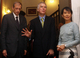 Burma pro-democracy leader Aung San Suu Kyi (Right) Mr. Robert Cooper(Center), Director-General, General Secretariat of the Council of the European Union, External Economic Relations, Politico-Military Affair Mr. Piero Fassino, EU special envoy for Burma (Left) pose for photos, after meeting at her home in Rangoon, Burma.