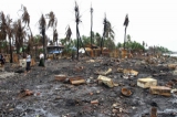 Refugee camp (a Monastery) and damaged buildings in Sittwe, Rakhine State, Sunday, June.17, 2012.