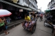 Trishaw transport in Mae sot Burmese market Thailand