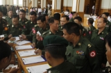 Military representatives at the Parliament on Monday, 16 July 2012.