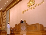 New Myanmar Vice-President Nyan Htun attends a regular session of parliament at Union Parliament on Wednesday  Aug.15 2012