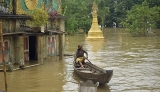 21-08-12 Delta flooding Water innundates a Temple after flooding in the Delta region of Burma