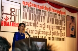 19-06-13 Photo irrawaddy Daw Suu attend Human Rights Human Dignity International Film Festival at Traders Hotel in Yangon, Myanmar, Wednesday, June 19, 2013.